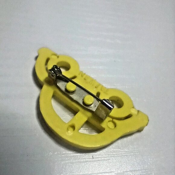 2 Vintage Pop Art Pins Yellow Volkswagon and Enamel Painted Happy Face MCM - Picture 6 of 8